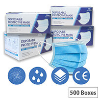 Disposable 3 Ply Protective Mask With Ear Loop 500 Boxes of 50 Masks Ref:HA4814001 Disposable 3 Ply Protective Mask With Ear Loop 500 Boxes of 50 Masks Ref:HA4814001