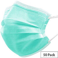 Shield Non-Woven 3-Ply Green Disposable Face Mask Pack of 50 DK01GL Shield Non-Woven 3-Ply Green Disposable Face Mask Pack of 50 DK01GL