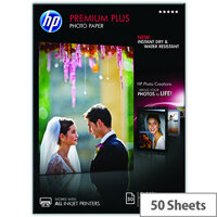 HP A4 Premium Plus Inkjet Photo Paper Glossy 300gsm (Pack of 50) HP A4 Premium Plus Inkjet Photo Paper Glossy 300gsm (Pack of 50)
