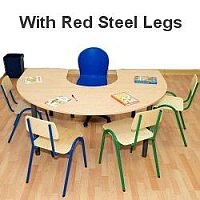 Horse Shoe Primary School Table 1200x1800x600mm Red #PSD Horse Shoe Primary School Table 1200x1800x600mm Red #PSD