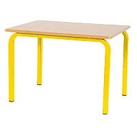Single Student Primary School Classroom Table Beech Yellow Legs 600x600x550mm #PSD Single Student Primary School Classroom Table Beech Yellow Legs 600x600x550mm #PSD