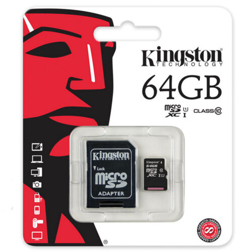 Kingston Canvas Select 64 GB microSDXC Class 10/UHS-I (U1) 80 MB/s Read - 10 MB/s Write Kingston Canvas Select 64 GB microSDXC Class 10/UHS-I (U1) 80 MB/s Read - 10 MB/s Write