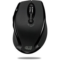 Adesso iMouse M20B - Wireless Ergonomic Optical Mouse, Right-hand, Optical, RF Wireless, 1600 DPI, Black