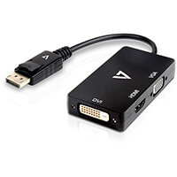 V7 DisplayPort Adapter (m) to VGA, HDMI or DVI (f), 0.1 m, DisplayPort, VGA / DVI / HDMI, Male, Female, 2560 x 1600 pixels