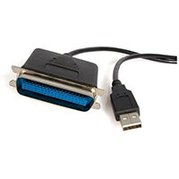 StarTech.com 6 ft USB to Parallel Printer Adapter - M/M, 1.9 m, Centronics, USB A, Male/Male, Black, 200 g