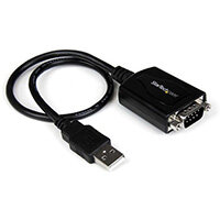 StarTech.com 1 ft USB to RS232 Serial DB9 Adapter Cable with COM Retention, Black, CE, FCC, 70 g, 1 pc(s), 145 mm, 175 mm