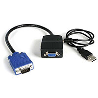 StarTech.com 2 Port VGA Video Splitter - USB Powered, VGA, 2x VGA, 2048 x 1536 pixels, Black, Plastic, 61 m