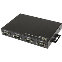 StarTech.com 4 Port Wall Mountable USB to Serial Adapter Hub with COM Retention, USB 2.0 Type-B, Serial, Black, Steel, CE, FCC, REACH, RoHS, TAA, 9 - 36 V StarTech.com 4 Port Wall Mountable USB to Serial Adapter Hub with COM Retention, USB 2.0 Type-B, Serial, Black, Steel, CE, FCC, REACH, RoHS, TAA, 9 - 36 V