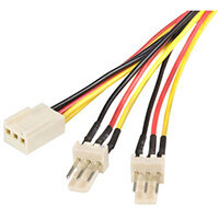 StarTech.com 12in TX3 Fan Power Splitter Cable, 0.3 m, Molex (3-pin), 2 x Molex (3-pin), Male/Female, Straight, Straight