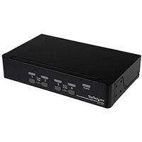 StarTech.com 4 Port USB DisplayPort KVM Switch with Audio, 3840 x 2400 pixels, Black