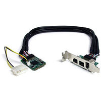 StarTech.com 3 Port 2b 1a 1394 Mini PCI Express FireWire Card Adapter, PCIe, IEEE 1394/Firewire, Full-height / Low-profile, Black, Stainless steel, CE, FCC, LSI/Agere - FW643 StarTech.com 3 Port 2b 1a 1394 Mini PCI Express FireWire Card Adapter, PCIe, IEEE 1394/Firewire, Full-height / Low-profile, Black, Stainless steel, CE, FCC, LSI/Agere - FW643