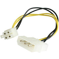 StarTech.com 6in LP4 to P4 Auxiliary Power Cable Adapter, 0.152 m, Molex (4-pin), ATX (4-pin), Male/Male, Straight, Straight