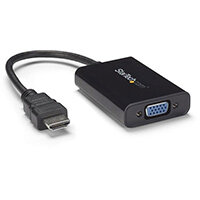 StarTech.com HDMI to VGA Video Adapter Converter with Audio for Desktop PC / Laptop / Ultrabook - 1920x1080, 1920 x 1080 pixels, 720p,1080p, 60 Hz, Black, Active video converter, CE, FCC, RoHS