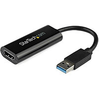 StarTech.com USB 3.0 to HDMI Adapter - 1080p (1900x1200) - Slim/Compact USB Type-A to HDMI Display Adapter Converter for Monitor - External Video & Graphics Card - Black - Windows Only, 3.2 Gen 1 (3.1 Gen 1), USB Type-A, HDMI output, 1920 x 1200 pixels