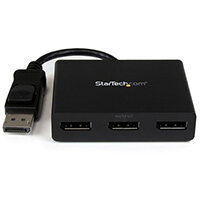 StarTech.com DisplayPort to DisplayPort Multi-Monitor Splitter - 3-Port MST Hub, DisplayPort, 3x DisplayPort, Black, Plastic, 0.19 m, ROHS