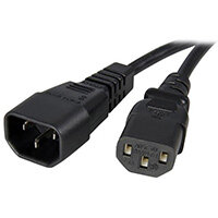 StarTech.com 1m Standard Computer Power Cord Extension - C14 to C13, 1 m, C14 coupler, C13 coupler, 250 V, 5 A