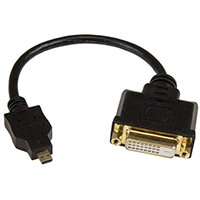 StarTech.com Micro HDMI to DVI-D adapter M/F - 8in, 0.2 m, Micro-HDMI, DVI-D, Male, Female, Gold