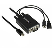 StarTech.com Mini DisplayPort to VGA Adapter Cable with Audio - 10 ft (3m), 3 m, Mini DisplayPort, VGA (D-Sub) + 3.5mm, Male, Male/Female, Straight StarTech.com Mini DisplayPort to VGA Adapter Cable with Audio - 10 ft (3m), 3 m, Mini DisplayPort, VGA (D-Sub) + 3.5mm, Male, Male/Female, Straight
