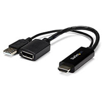 StarTech.com HDMI to DisplayPort Adapter - 4K 30Hz, 3840 x 2160 pixels, 1080p,720p, 120 Hz, Black, MegaChips - STDP2600, Active video converter