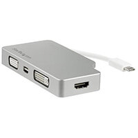 StarTech.com USB C Multiport Video Adapter with HDMI, VGA, Mini DisplayPort or DVI - USB Type C Monitor Adapter to HDMI 1.4 or mDP 1.2 (4K) - VGA or DVI (1080p) - Silver Aluminum, USB Type-C, DVI output, HDMI output, 1, VGA (D-Sub) output, 3840 x 2160 pix StarTech.com USB C Multiport Video Adapter with HDMI, VGA, Mini DisplayPort or DVI - USB Type C Monitor Adapter to HDMI 1.4 or mDP 1.2 (4K) - VGA or DVI (1080p) - Silver Aluminum, USB Type-C, DVI output, HDMI output, 1, VGA (D-Sub) output, 3840 x 2160 pix