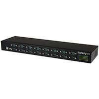 StarTech.com 16-Port USB-to-Serial Adapter Hub, USB 2.0 Type-B, Serial, 480 Mbit/s, Black, Steel, CE. FCC. RoHS