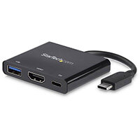 StarTech.com USB-C Multiport Adapter with HDMI - USB 3.0 Port - 60W PD - Black, Wired, USB 3.2 Gen 1 (3.1 Gen 1) Type-C, Black, 5 Gbit/s, 4096 x 2160 pixels, Plastic