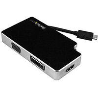 StarTech.com Travel A/V Adapter: 3-in-1 USB-C to VGA, DVI or HDMI - 4K, USB Type-C, DVI output, HDMI output, VGA (D-Sub) output, 3840 x 2160 pixels StarTech.com Travel A/V Adapter: 3-in-1 USB-C to VGA, DVI or HDMI - 4K, USB Type-C, DVI output, HDMI output, VGA (D-Sub) output, 3840 x 2160 pixels