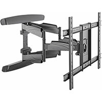 StarTech.com TV Wall Mount supports up to 70 inch VESA Displays - Low Profile Full Motion Universal TV Flat Screen Wall Mount - Heavy Duty Adjustable Tilt/Swivel Articulating Arm Bracket, 200 x 100 mm, 600 x 400 mm, -8 - 5°, -90 - 90°, Plastic, Steel, Bla