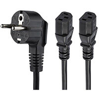 StarTech.com C13 Power Cord - Schuko CEE7 to 2x C13 - 2 m, 2 m, CEE7/7, 2 x C13 coupler, 250 V, 10 A