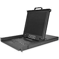 StarTech Rackmount KVM Console - 17 Inches LCD Display - 1U Rack Size - PS/2, USB, VGA - Keyboard & Touchpad - Direct Access to 16 Systems or Servers - 16 VGA Cables and M5 Cage Nuts and Screws Included