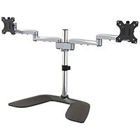 StarTech.com Dual Monitor Stand - Ergonomic Desktop Monitor Stand for up to 32 Inches VESA Displays - Free-Standing Articulating Universal Computer Monitor Mount - Adjustable Height - Silver, Freestanding, 16 kg, 81.3 cm (32 Inches), 100 x 100 mm, Height 