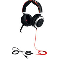 Jabra Evolve 80 USB-C MS Headset - For PC, Smartphone, Tablet - Noise Cancelling Microphone - USB & 3.5mm - 1.2m Cable Lenght - Colour: 7899-823-189 Jabra Evolve 80 USB-C MS Headset - For PC, Smartphone, Tablet - Noise Cancelling Microphone - USB & 3.5mm - 1.2m Cable Lenght - Colour: 7899-823-189