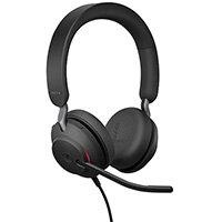 Jabra Evolve2 Computer Headset - 40 USB-A UC - Stereo Headset - Supraaural, USB-A, 3 Point Microphone, Noise-Cancellation - Colour: Black 24089-989-999 Jabra Evolve2 Computer Headset - 40 USB-A UC - Stereo Headset - Supraaural, USB-A, 3 Point Microphone, Noise-Cancellation - Colour: Black 24089-989-999