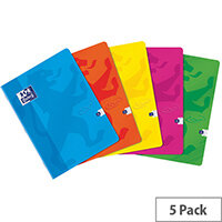 Oxford Touch Soft Cover Stapled Notebook A4 Assorted Pack of 5 400088258 Oxford Touch Soft Cover Stapled Notebook A4 Assorted Pack of 5 400088258