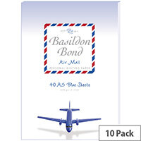 Basildon Bond Blue Airmail Writing Pad 148 X 210mm Pack of 10 100104698 Basildon Bond Blue Airmail Writing Pad 148 X 210mm Pack of 10 100104698