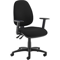 Jota High Back Operator Chair With Adjustable Arms - Black