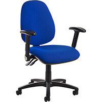 Jota high back operator chair with folding arms - blue
