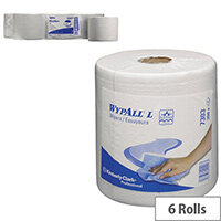 Kimberly-Clark Wypall L20 Wipers Centrefeed Tissues Refill Dispenser Paper Cleaning Rolls White (Pack of 6) 7303 Kimberly-Clark Wypall L20 Wipers Centrefeed Tissues Refill Dispenser Paper Cleaning Rolls White (Pack of 6) 7303