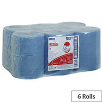 Kimberly-Clark Wypall L10 Wipers Tissues Refill Paper Rolls Rolls 525 Sheets per Roll Centrefeed Blue Rolls (Pack of 6) 7493 Kimberly-Clark Wypall L10 Wipers Tissues Refill Paper Rolls Rolls 525 Sheets per Roll Centrefeed Blue Rolls (Pack of 6) 7493