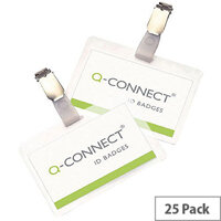 Q-Connect Hot Laminating Pouch 67x98mm ID Badge with Clips - Ideal For Use In Any Workplace. Laminating Pouch Encapsulates The Contents To Provide Quality Protection. Simple To Use & Supplied In Pack Of 25.