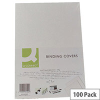 Q-Connect Binding Comb Covers Leathergrain Pack of 100 White A4