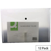 A4 Envelope Wallet Plastic Transparent Clear Pack 12 Q-Connect A4 Envelope Wallet Plastic Transparent Clear Pack 12 Q-Connect