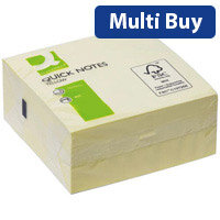 Q Connect Quick Note Cube 76x76mm 400 Sheets Yellow KF01346