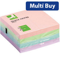 Q Connect Quick Note Cube 76x76mm 400 Sheets Pastel