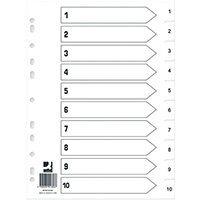 Q Connect Index 1-10 Polypropylene White Pack of 25 KF01353Q Q Connect Index 1-10 Polypropylene White Pack of 25 KF01353Q