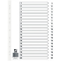 Q Connect Index 1-20 Board Reinforced White Pack of 10 KF01531Q Q Connect Index 1-20 Board Reinforced White Pack of 10 KF01531Q