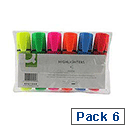 Q-Connect Highlighter Pens Assorted Colours Wallet Pack of 6 KF01909 Q-Connect Highlighter Pens Assorted Colours Wallet Pack of 6 KF01909