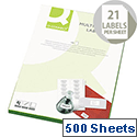 Q-Connect 21 Per Sheet Multi-Purpose Labels 63.5x38mm (10500 Labels) Q-Connect 21 Per Sheet Multi-Purpose Labels 63.5x38mm (10500 Labels)