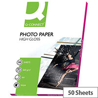 Q-Connect A4 High Gloss Photo Paper 260gsm (Pack of 50)