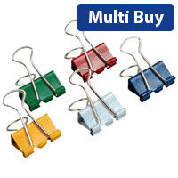 Q-Connect Foldback Clip, 24mm, Assorted Colours (Pack of 10) - Colourful Document Clips for Easy Organisation